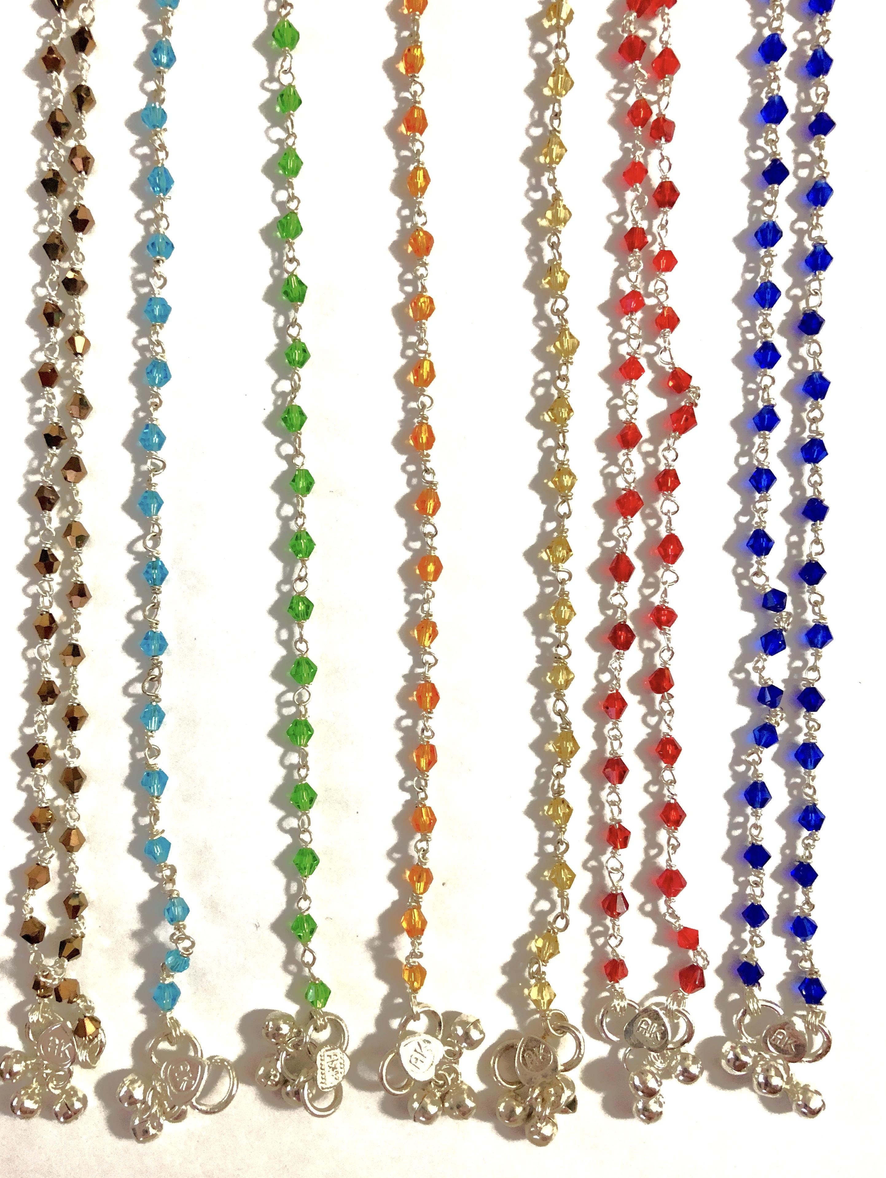 Indian ankle chain coloured beads