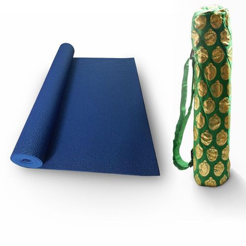 Classic ECO  yoga mat  blue colour and green colour shakti mat bag pack