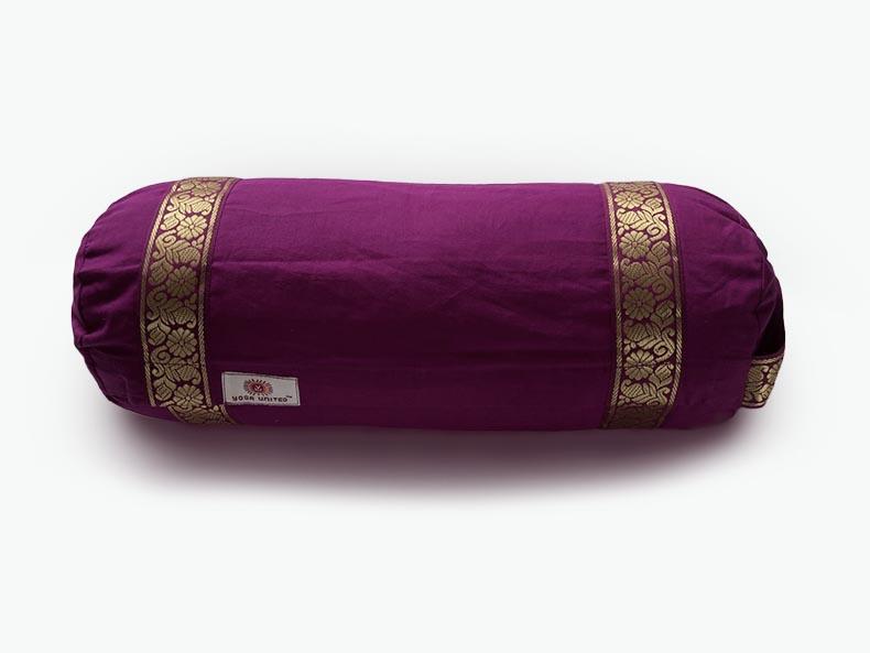 Yoga meditation mini bolster cushion dark pink