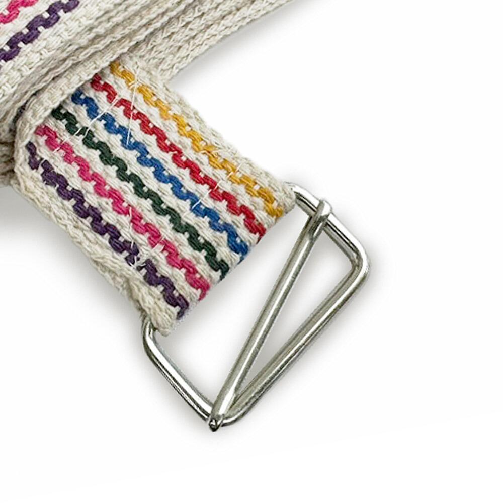 Stripey Colours Strong buckle Support Cotton Yoga Straps
