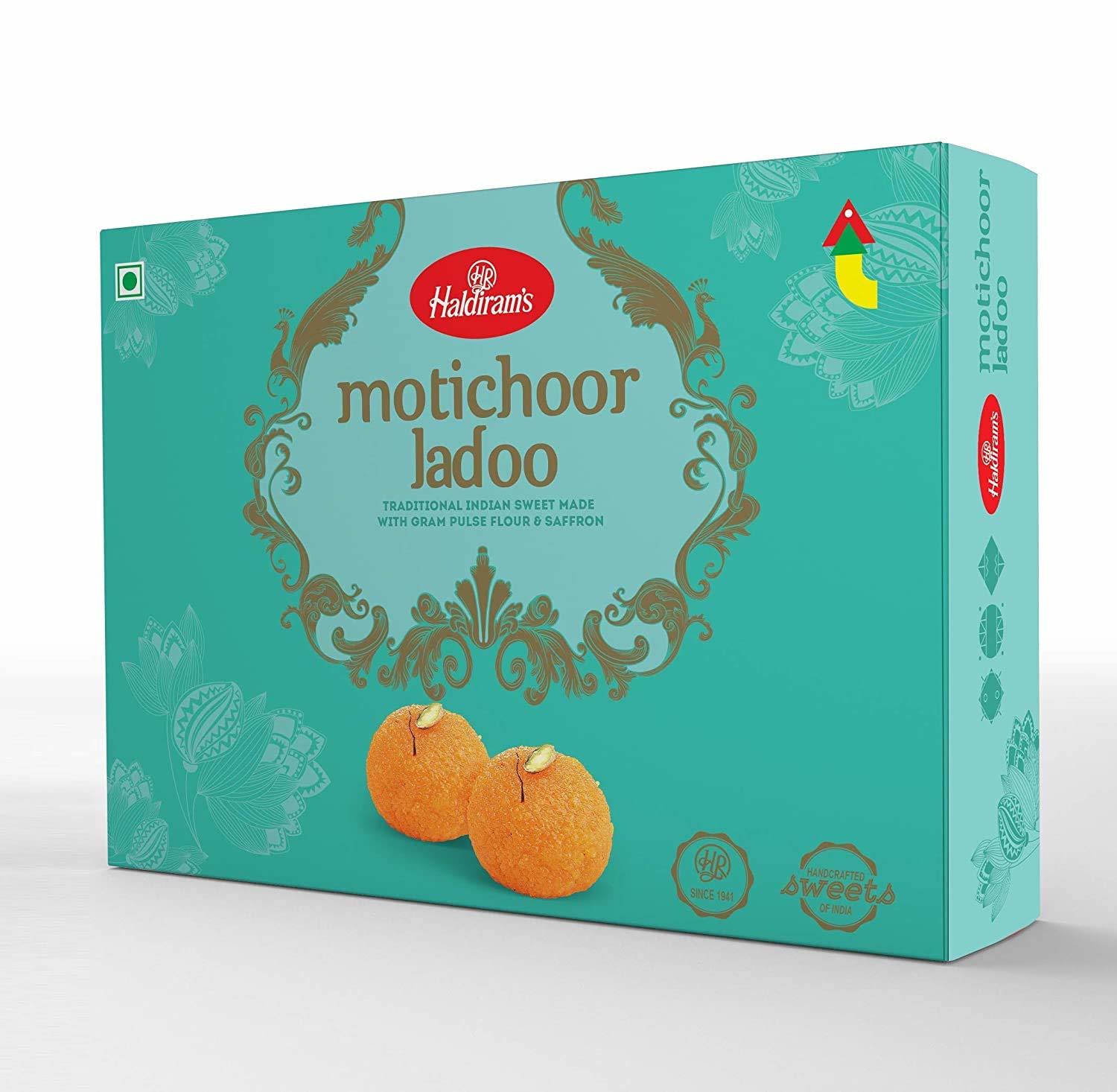 Product photo of Moti Choor Laddoo from Haldirams in India