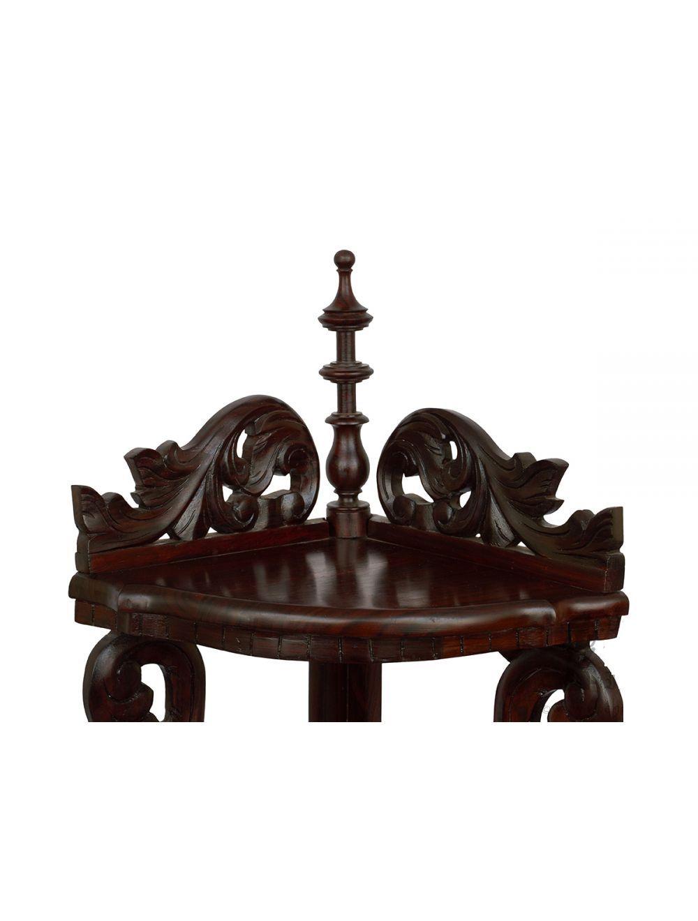 Picture of Handmade Rosewood Floral Corner Stand