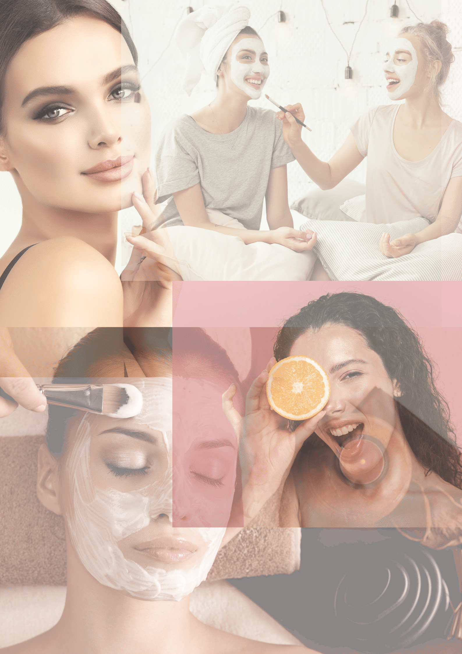 Picture showing models using beauty products