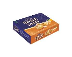 Product photo of Boondhi Laddu. A very traditional Indian food available from the famous Sri Krishna Sweets Chennai India
