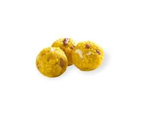 Product photo of Boondhi Laddu. A very traditional Indian food available from the famous Sri Krishna Sweets Chennai India