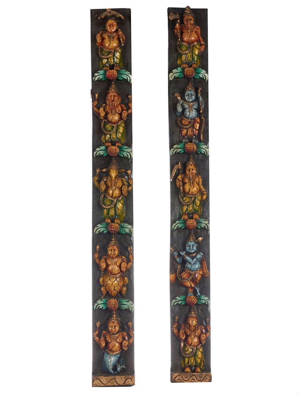 Picture of Handmade Painted Country wood Dhasavatharam Wall Panel (Set of 2)
