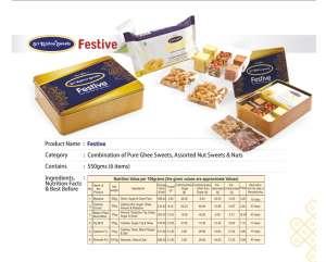 Product photo of SKS Festive. A very traditional Indian food available from the famous Sri Krishna Sweets Chennai India