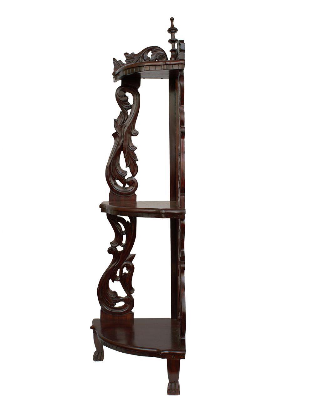 Picture of Handmade Rosewood Floral Corner Stand