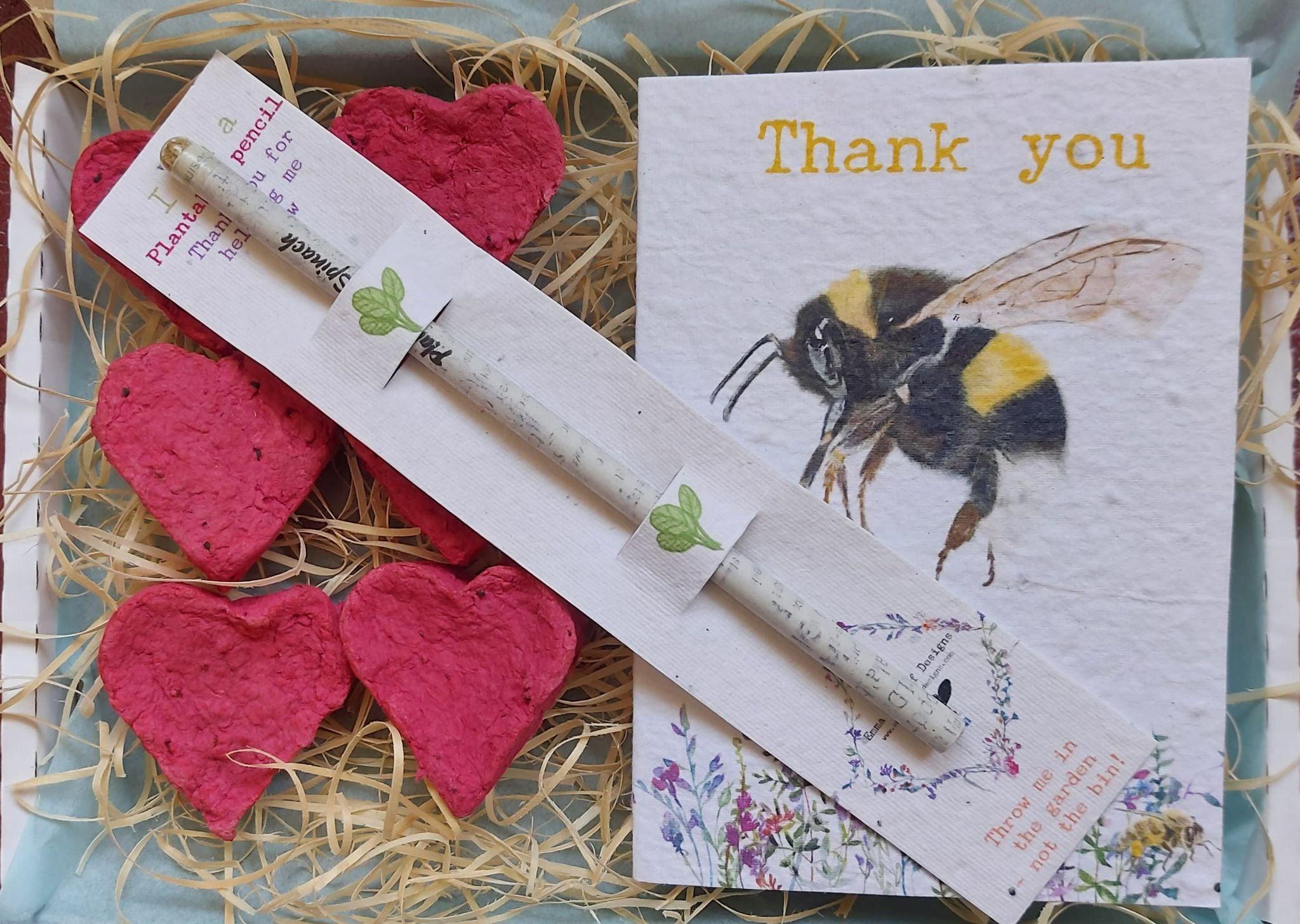 Plantable Seed Card and gift box- Seed bombs- Plantable pencil-Teacher gift Box -Thankyou gift Box -Birthday box -New mum gift box- New home