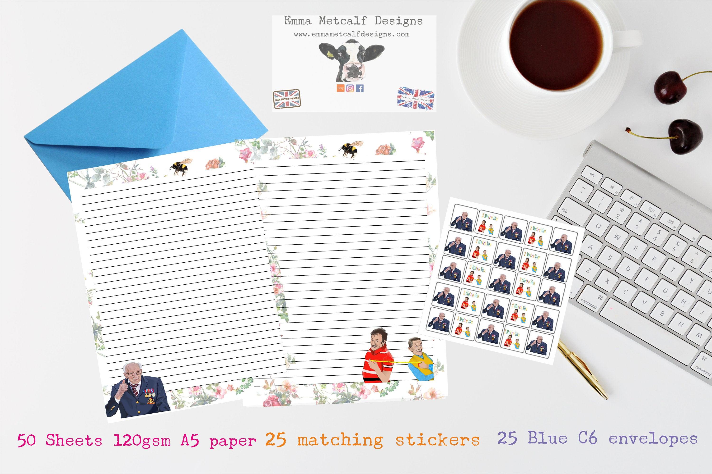 Beautiful  Captain Sir Tom lined paper-A5-letter writing set-Writing paper- Chuckle brothers -Envelopes- Stickers- Letter writing- Penpal