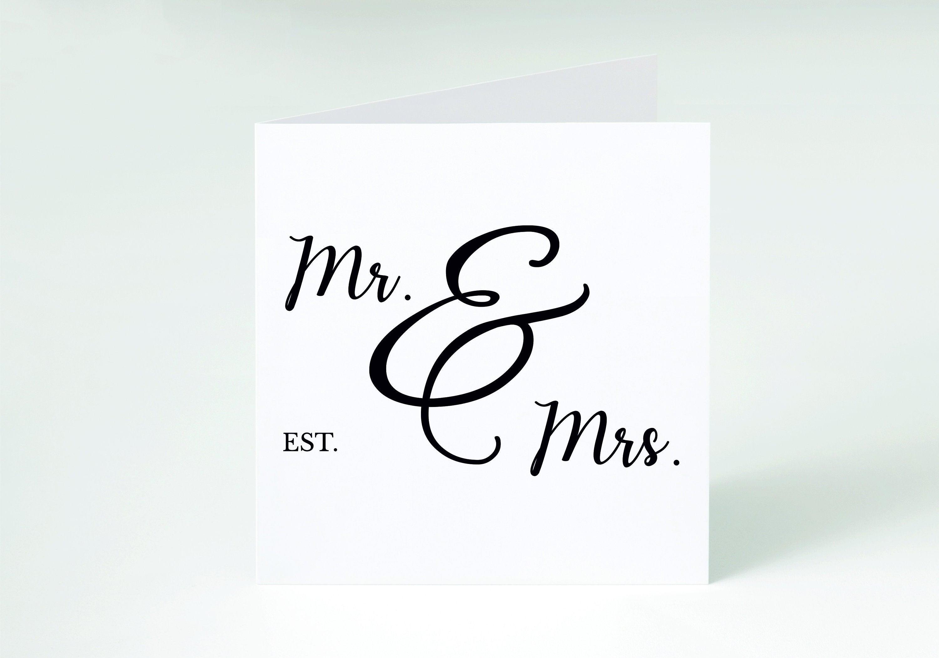 Personalised Wedding or Anniversary card - Mr and Mrs - Wedding cards - Anniversary cards - Established 2020