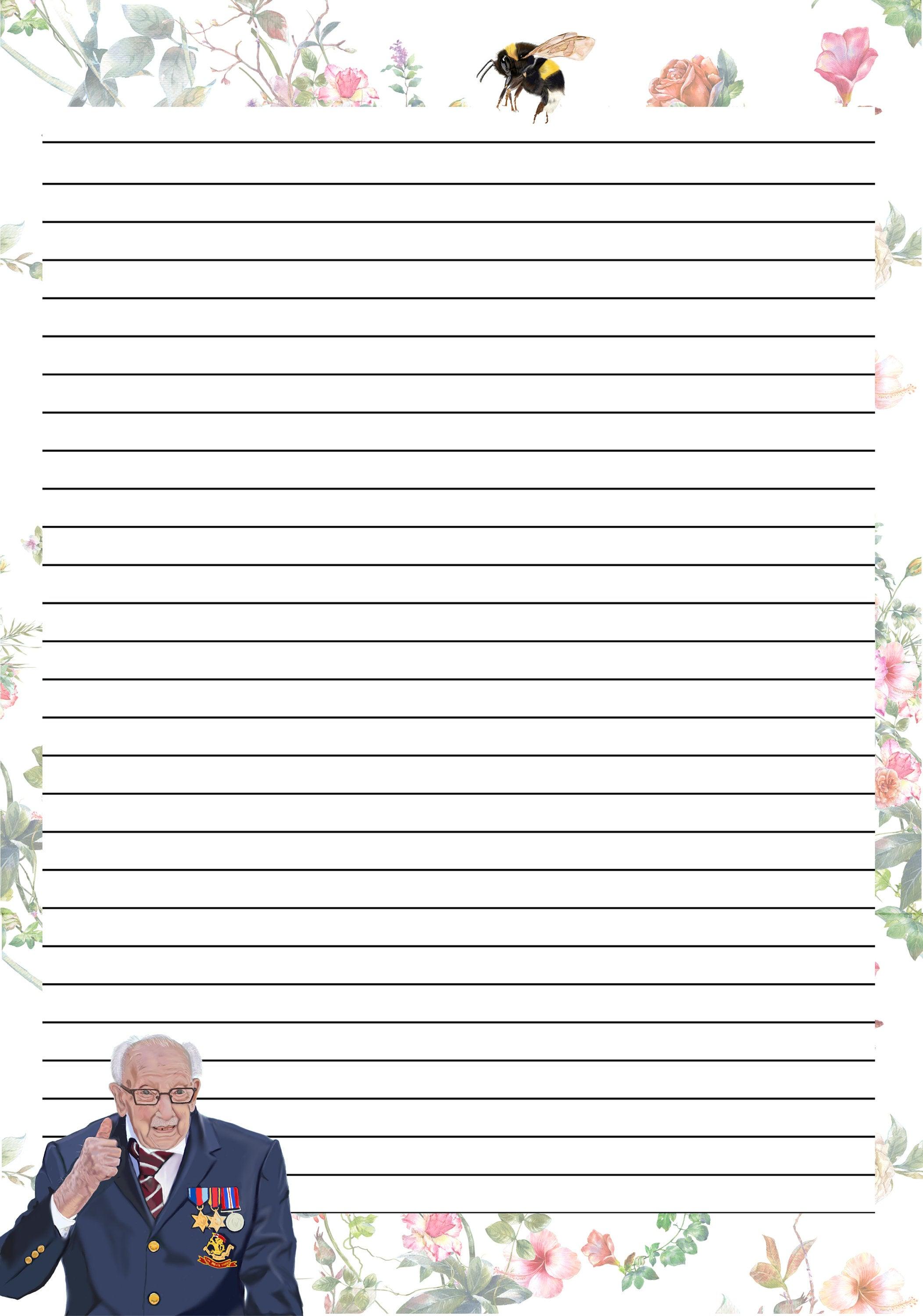 Beautiful  Captain Sir Tom lined paper-A5-letter writing set-Writing paper- Chuckle brothers -Envelopes- Stickers- Letter writing- Penpal