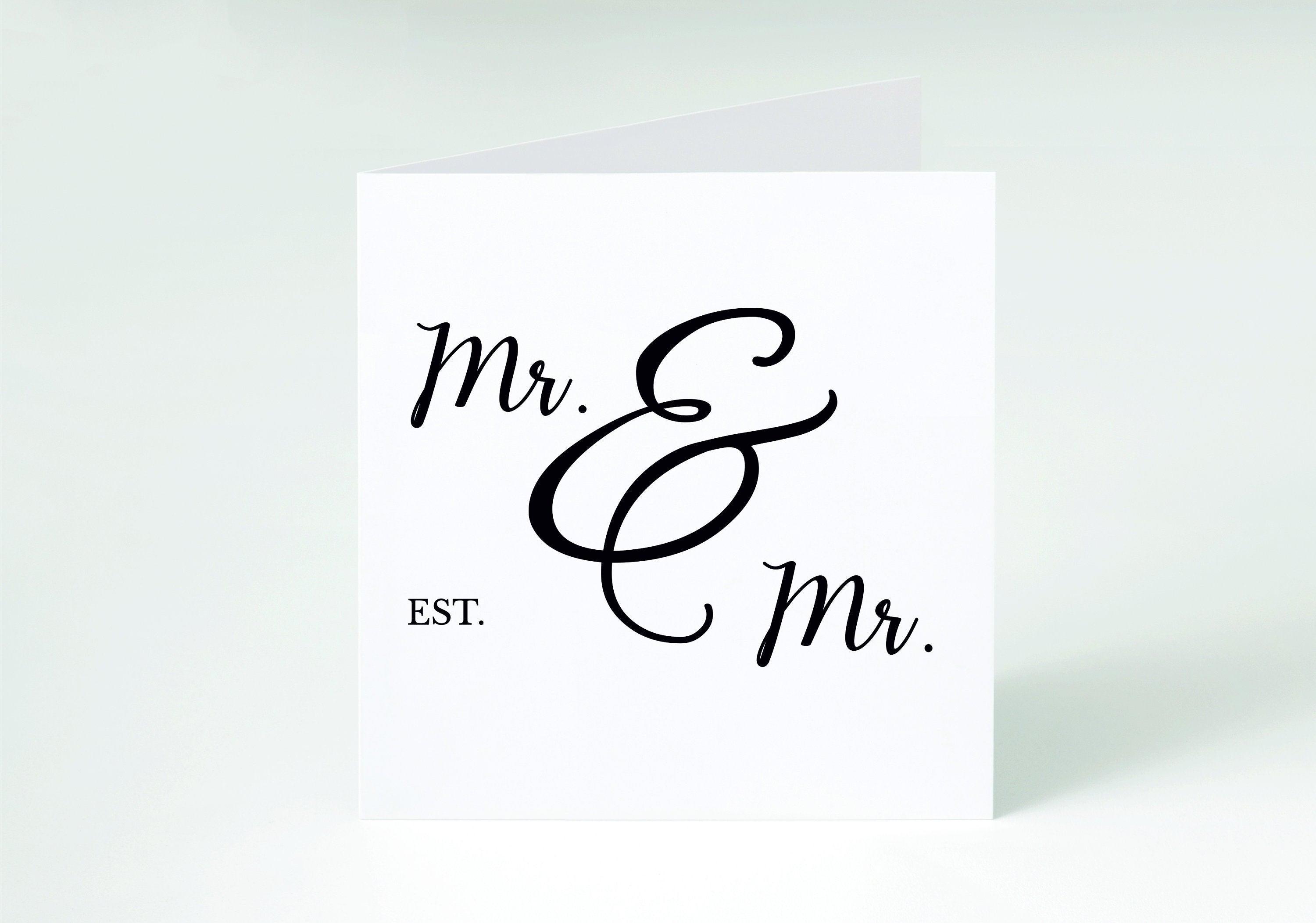 Personalised Gay -Same sex - LGBT Wedding or anniversary cards - Mr and Mr - Mrs and Mrs- Wedding cards - Anniversary cards