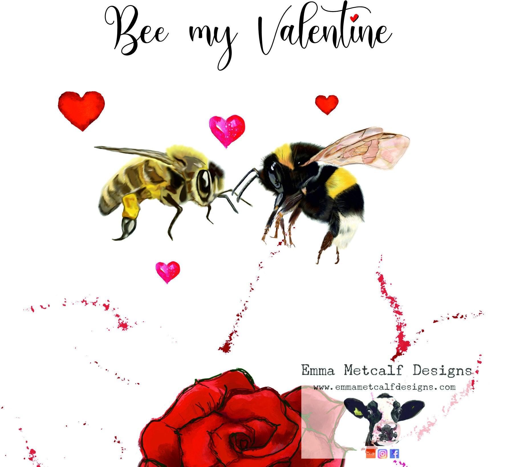 Eco Friendly Bee my Valentine plantable seed card - Honey bee Valentine's card- bumble bee- for him- her-them-love-Valentine's day