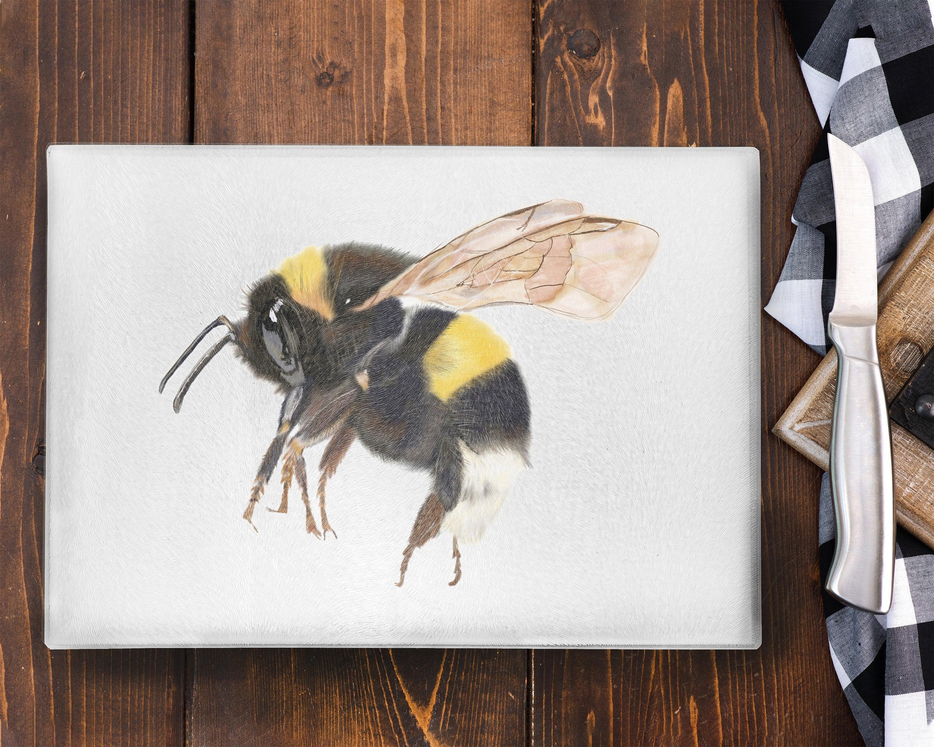 Bumblebee Glass Chopping board - Bee  surface saver- Kitchen items - Kitchen Decor - Housewarming gift