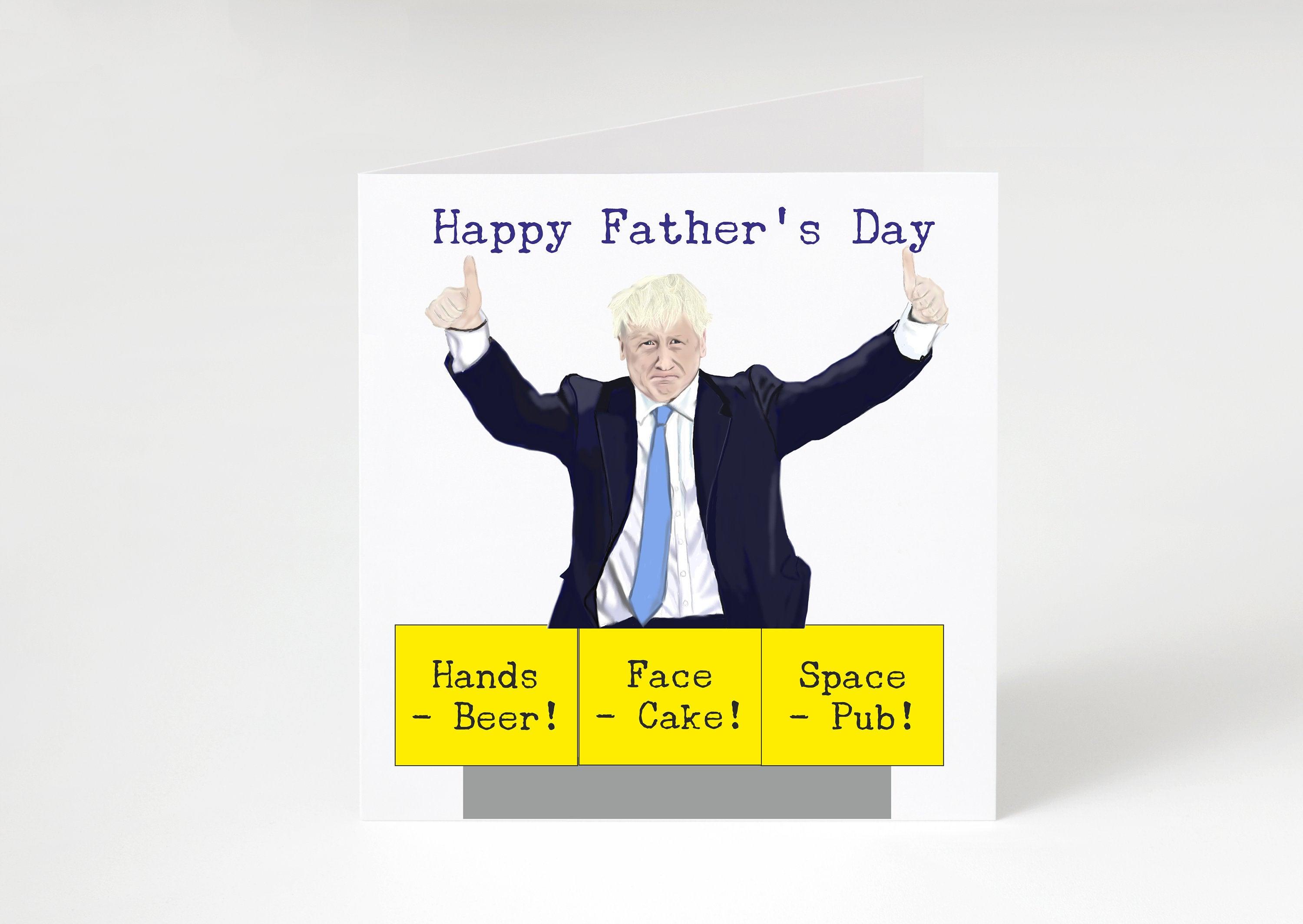 Funny Father's Day Card - Boris Johnson - 1st father's Day- Father's Day gift UK -lockdown- Daddy -Dad - Husband - Funny Cards for Father's