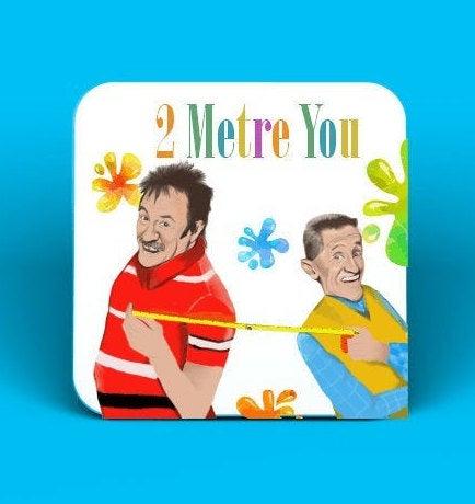 Funny Birthday Gift UK - Chuckle Brothers - Coaster -Lockdown -2 Metres -Fan Art -Letterbox gift- Gift for Dad - 90s Tv - Funny teacher gift