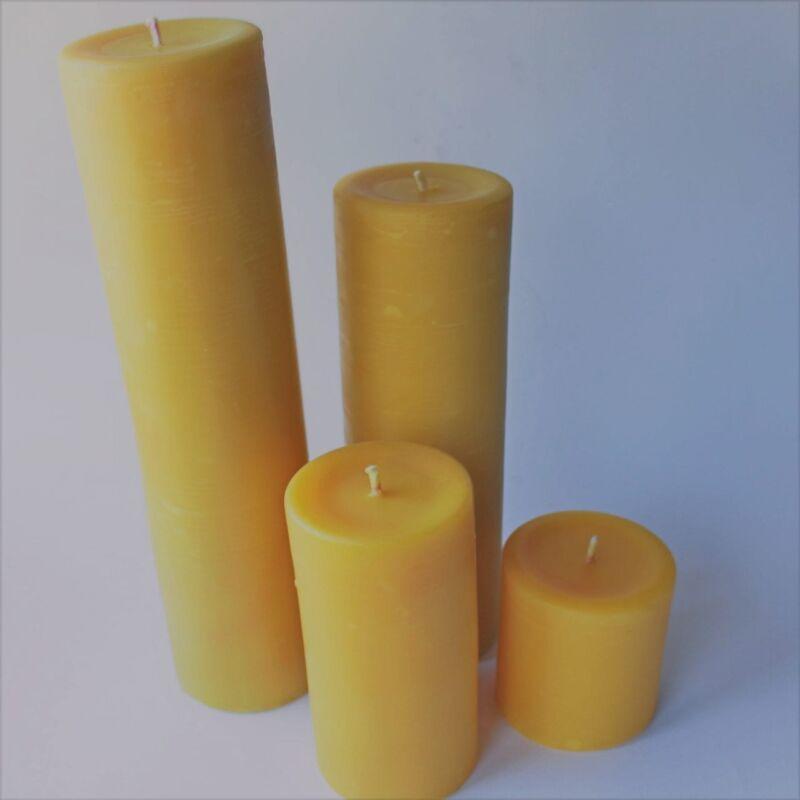 Pure organic beeswax pillar candles