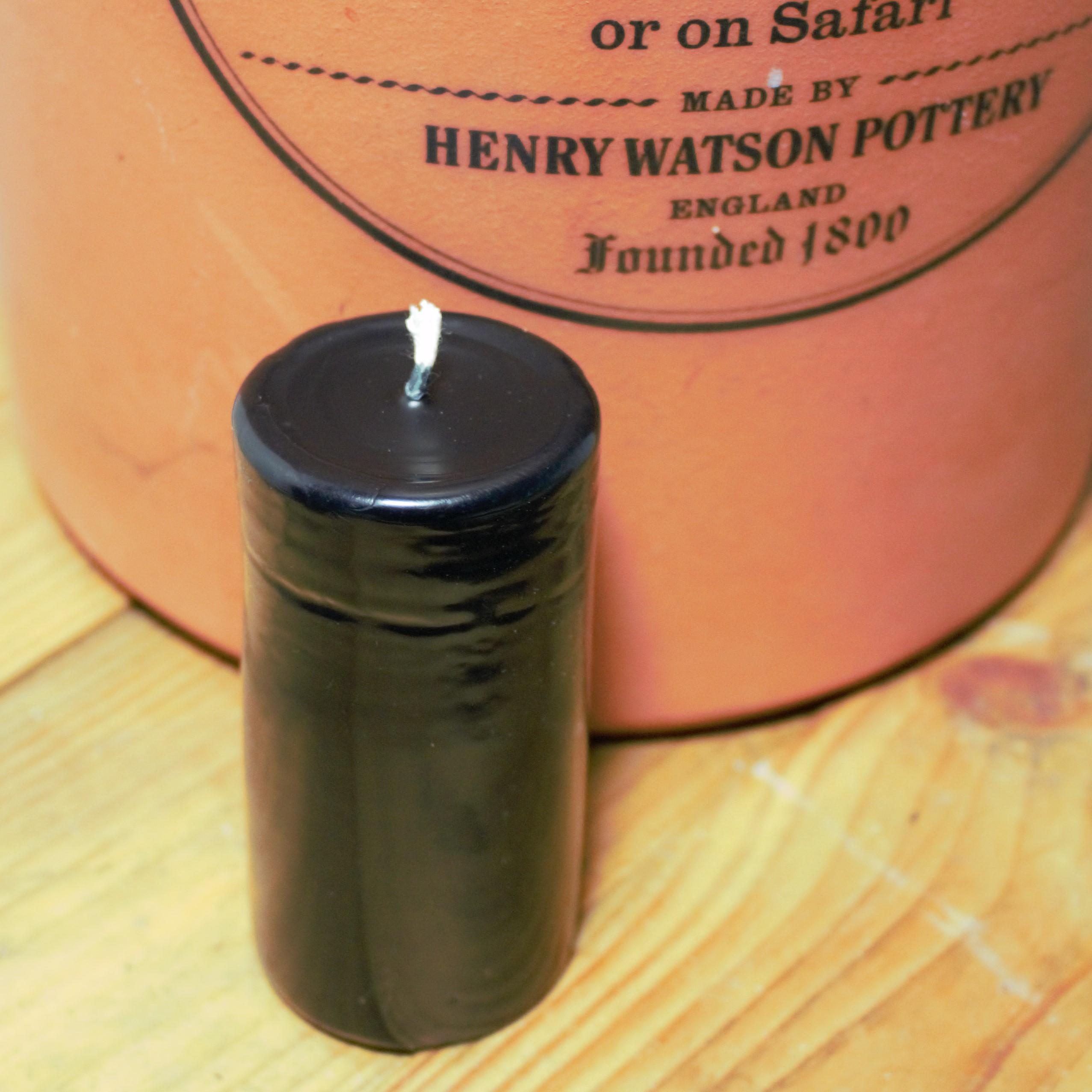 black 20 hour beeswax pillar candle