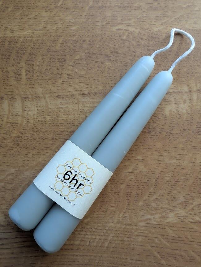 Pale Green dipped 6hr pure beeswax candles
