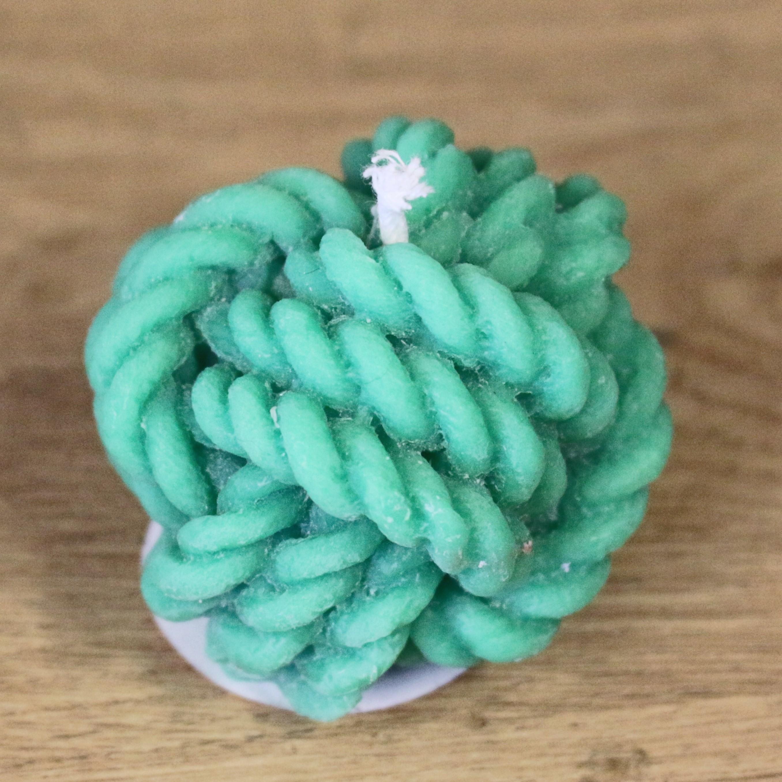 Seaweed Green pure beeswax yarn ball candle