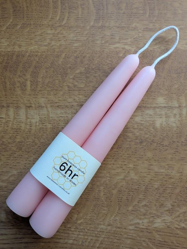 Rose dipped 6hr pure beeswax candles