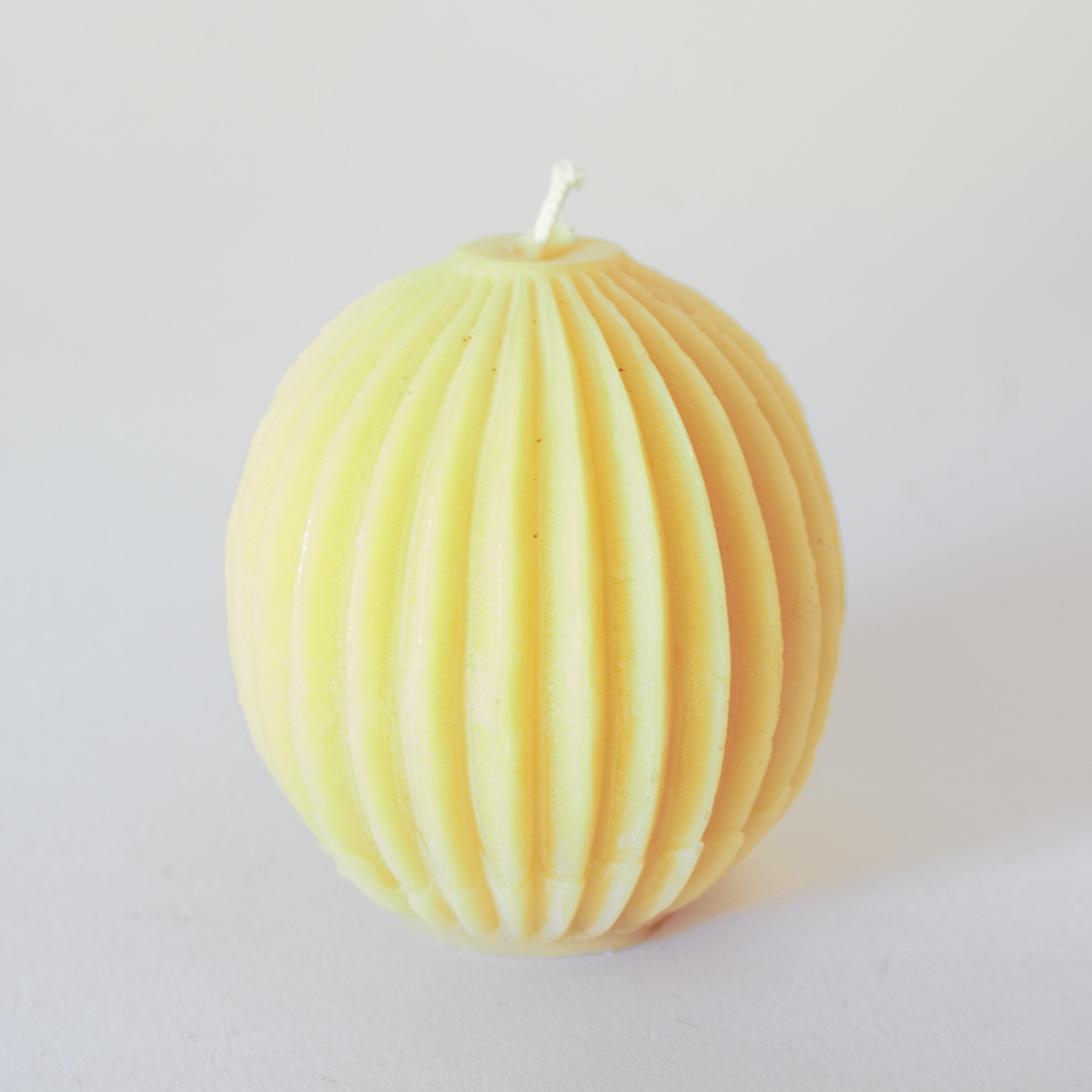 segmented sphere pure beeswax candle