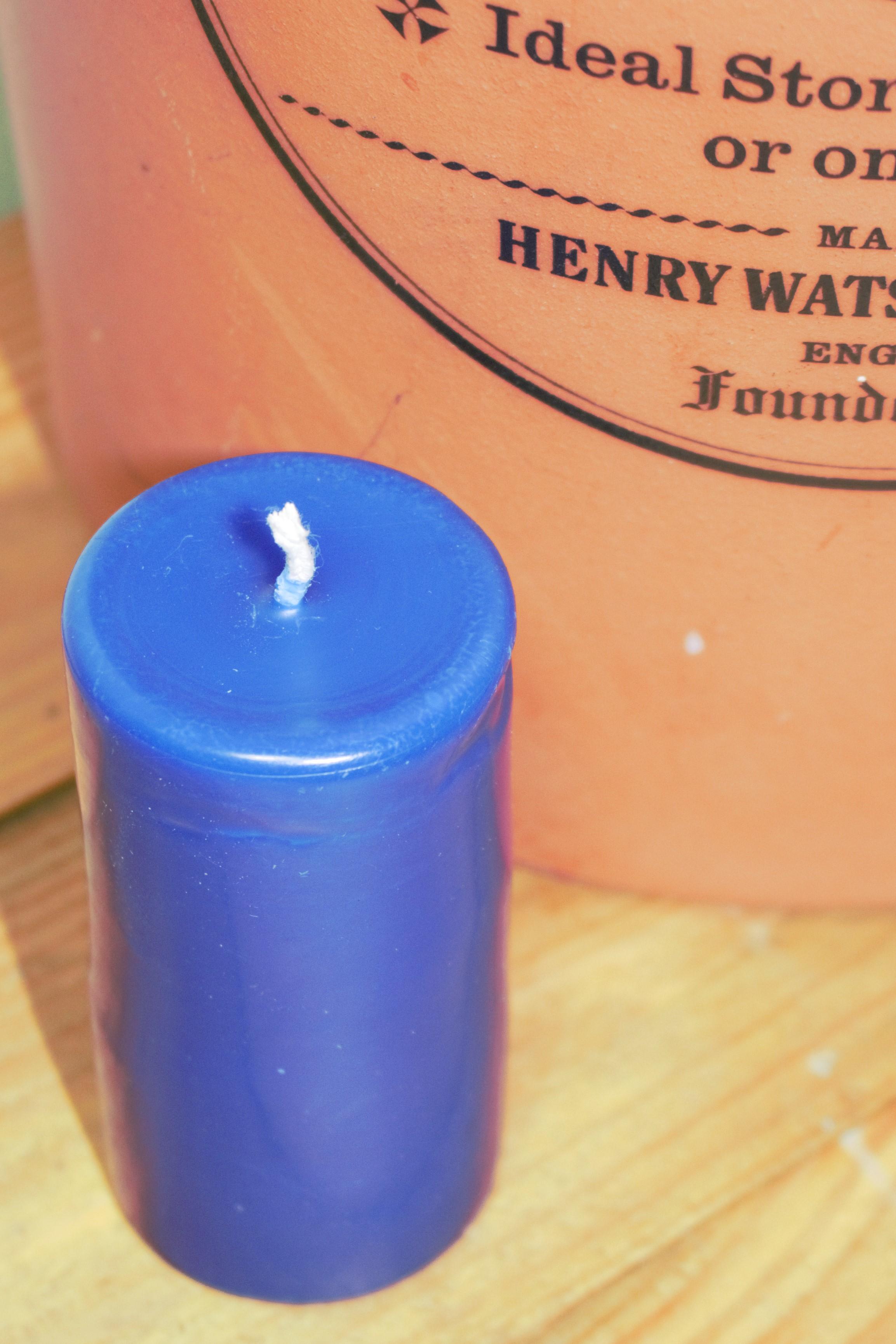 Cobalt Blue 20hr beeswax pillar candle