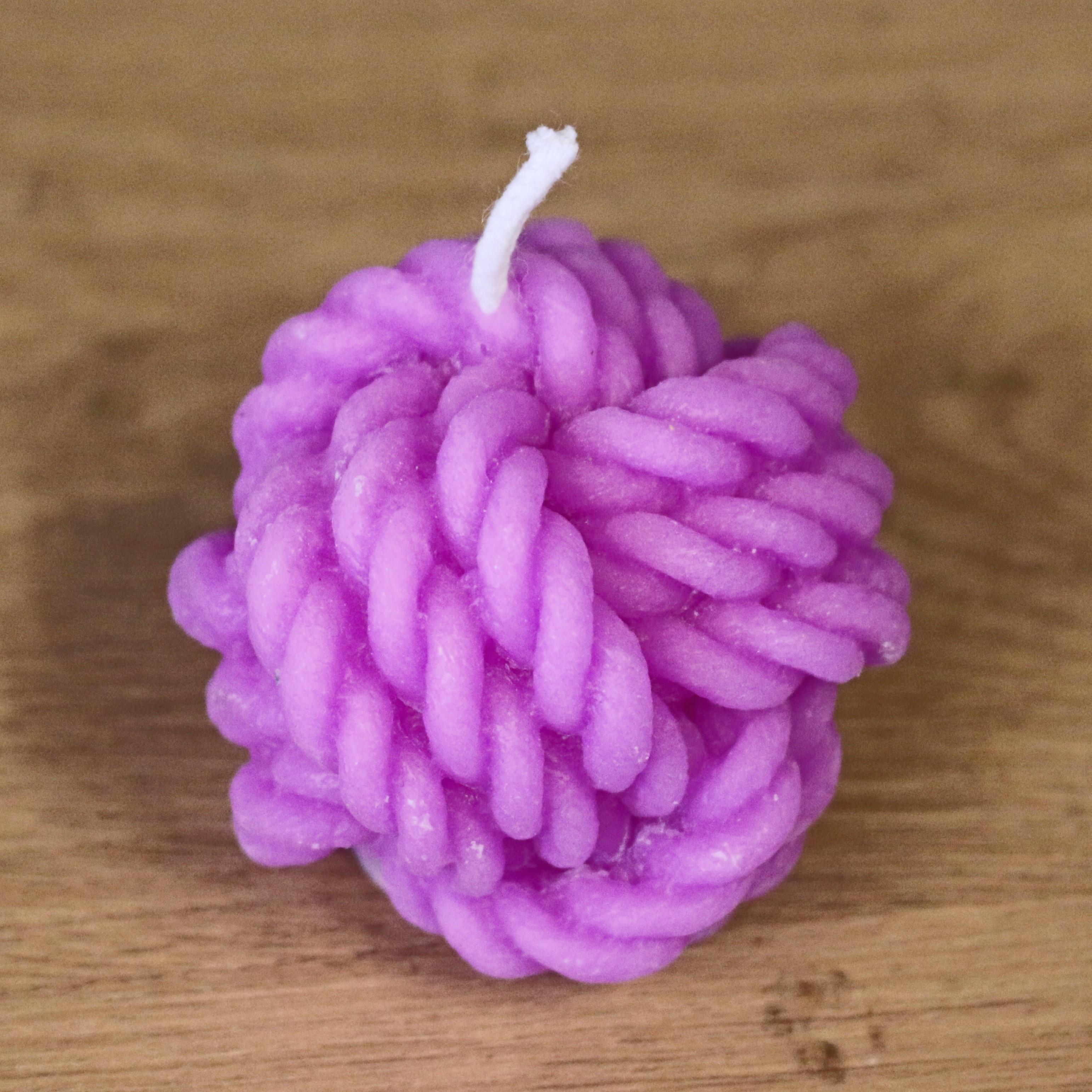 Unicorn Magenta pure beeswax yarn ball candle