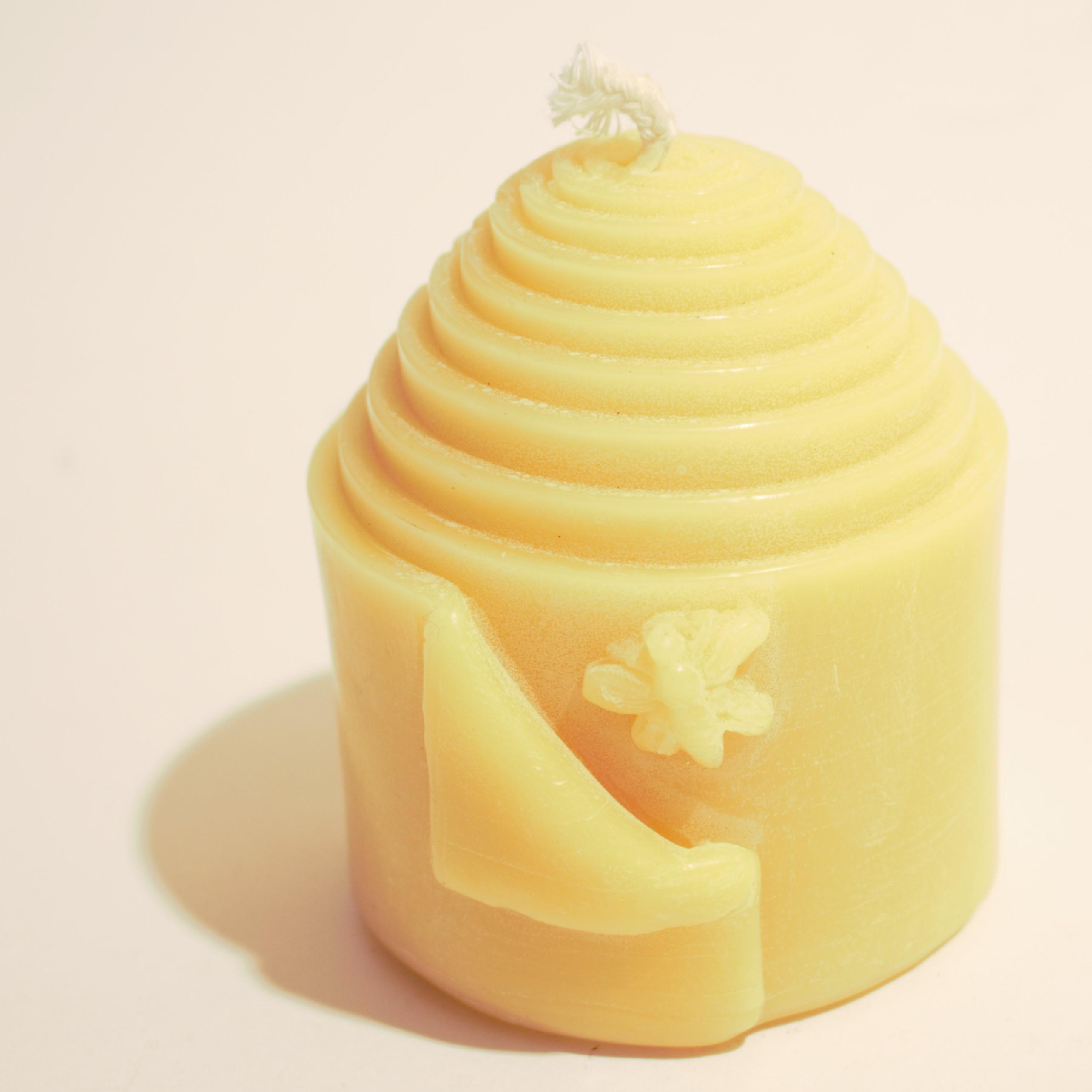 Ribbon pure beeswax candle