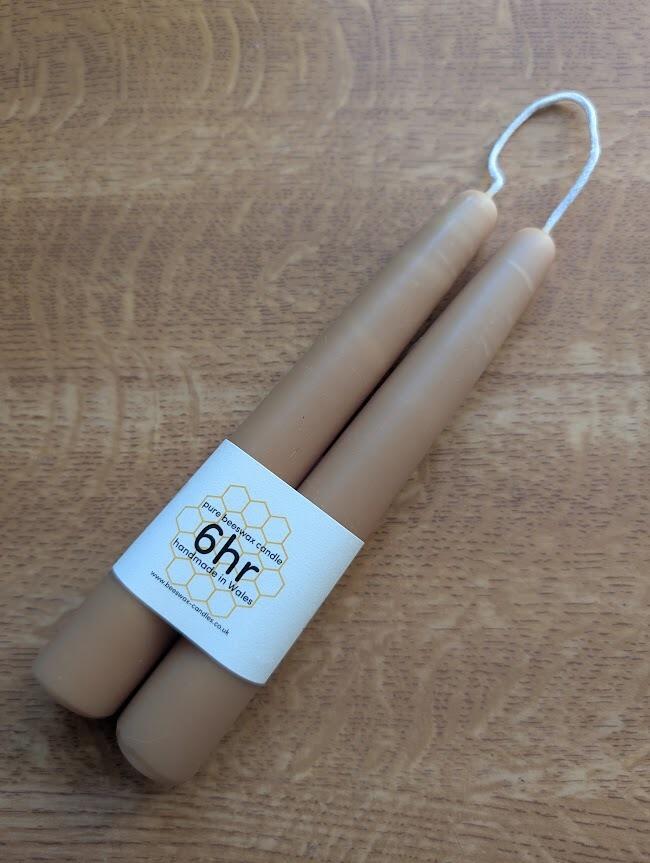 Latte dipped 6hr pure beeswax candles