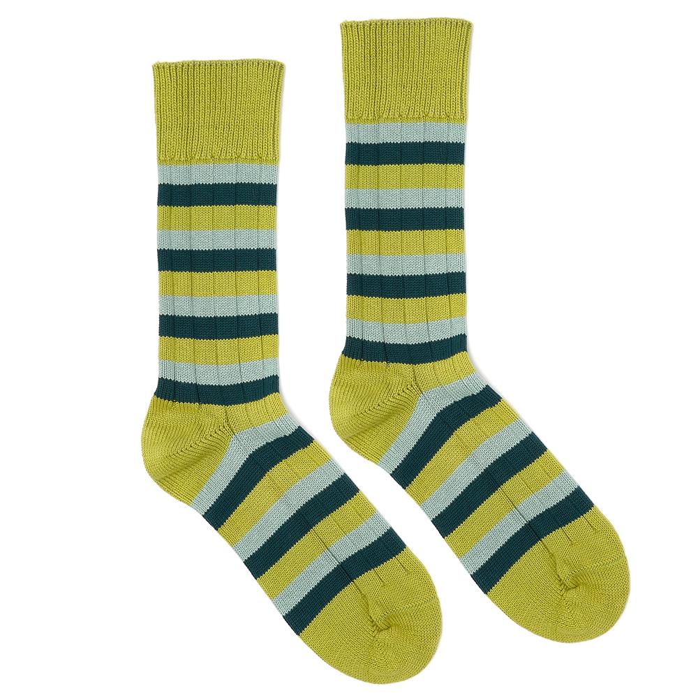 Marko John's Kitzbuhel socks in green stripes