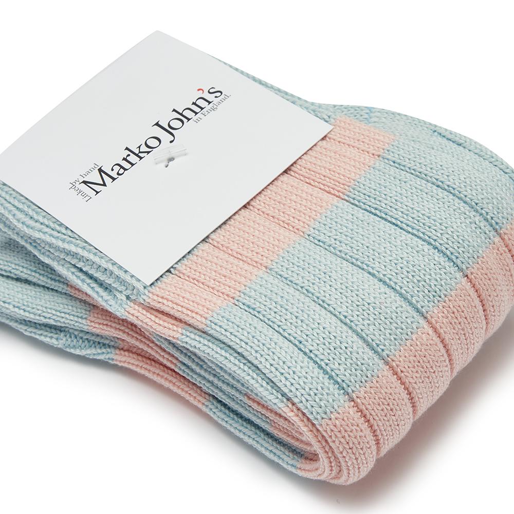 Marko John's Candyfloss socks in sky blue and baby pink