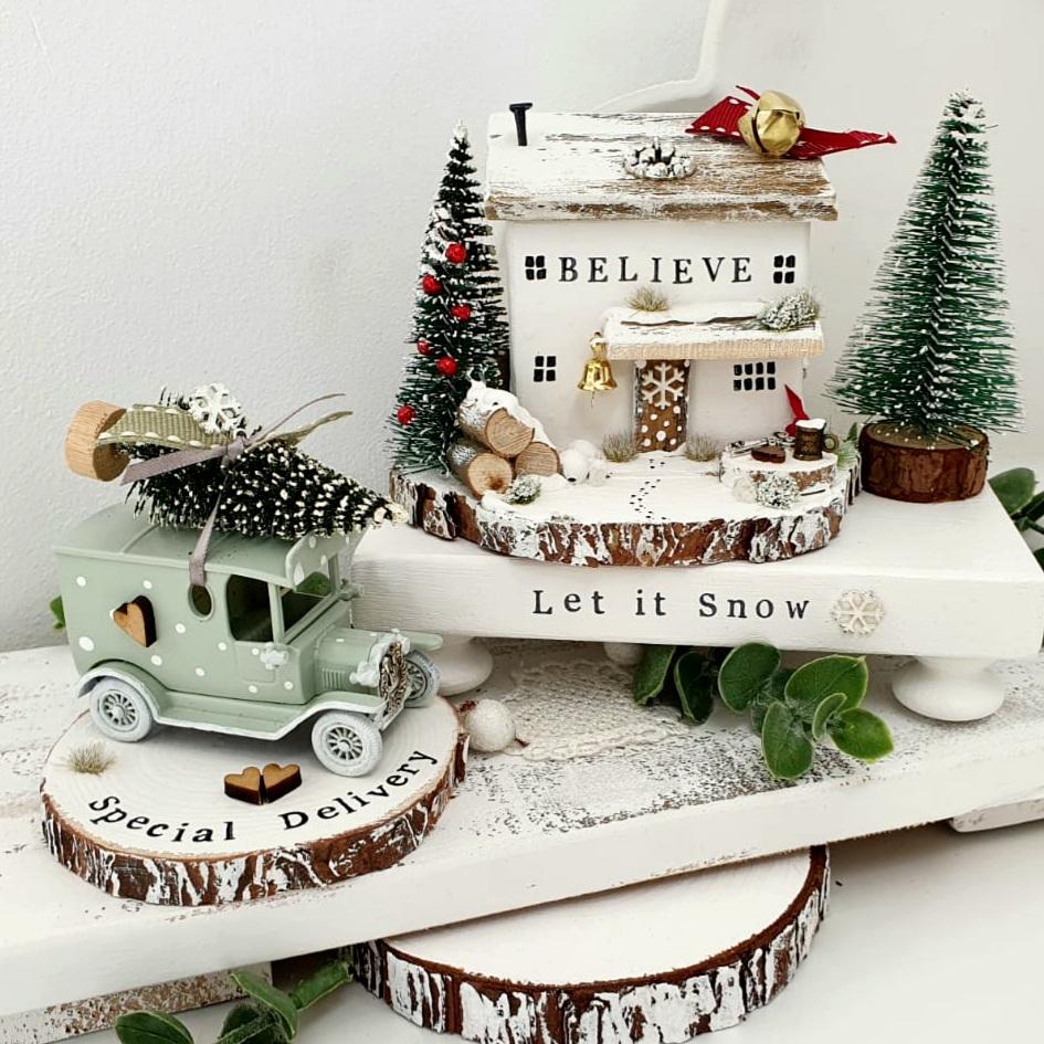 BELIEVE CHRISTMAS COTTAGE WHITE