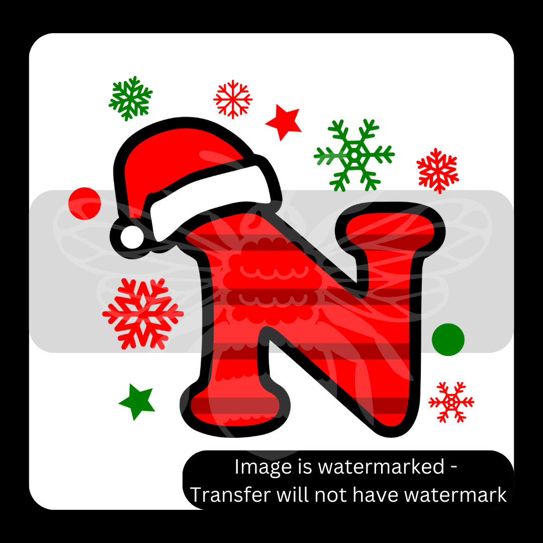 N - Festive letters Santa hat set