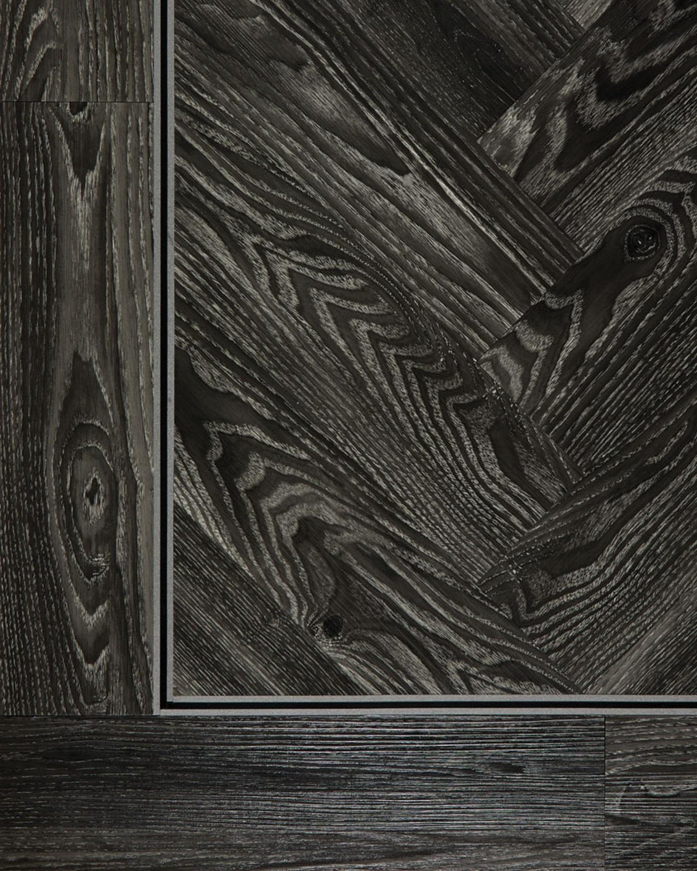 Black Ash herringbone Ambiance Luxury Vinyl flooring