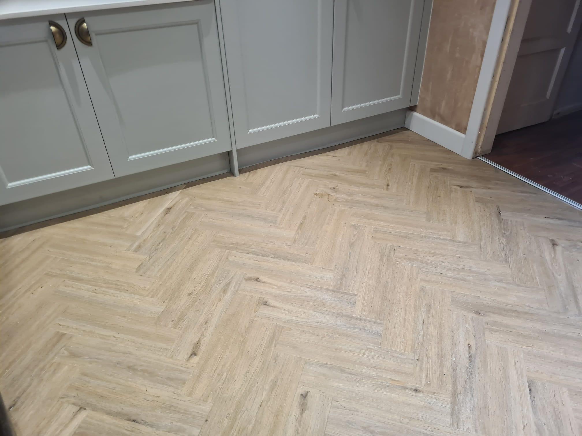 Washed Oak Herringbone Finish Ambiance Luxury Vinyl Flooring