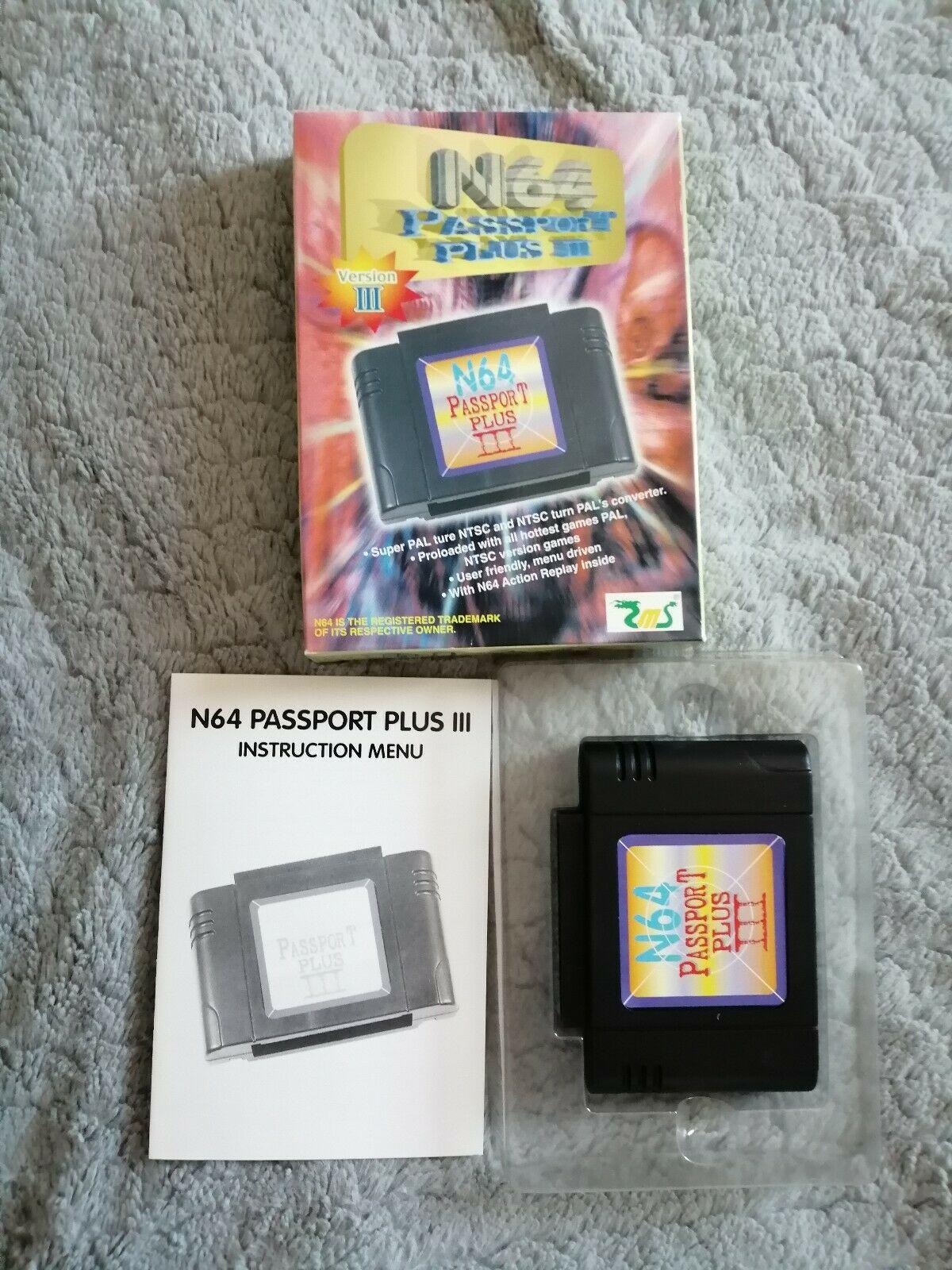 Passport plus III (3) Region converter and cheat cartridge N64 NTSC to UK PAL Format converter