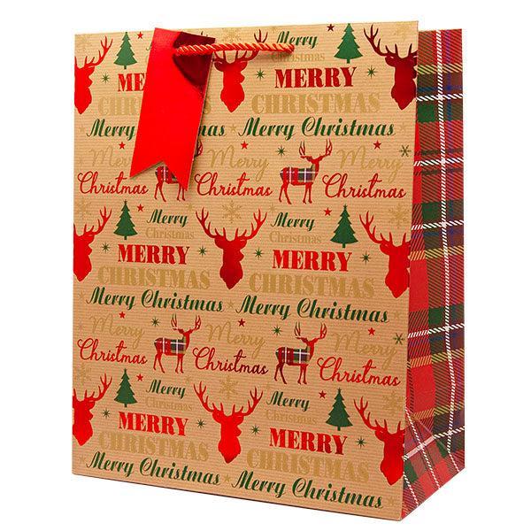 plaid christmas gift bags