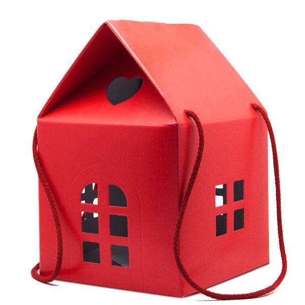red xmas house hamper box