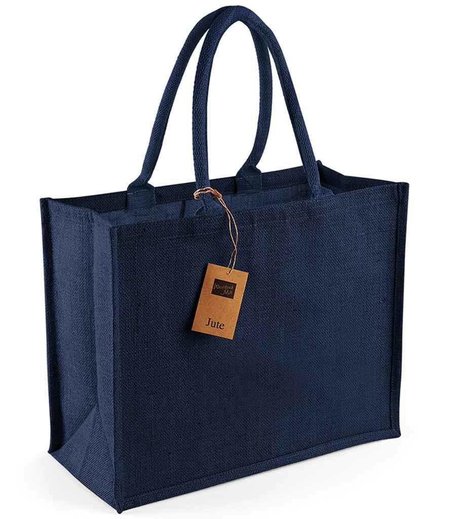 navy blue jute shopper bag