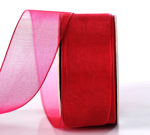WIRED RED ORGANZA RIBBON