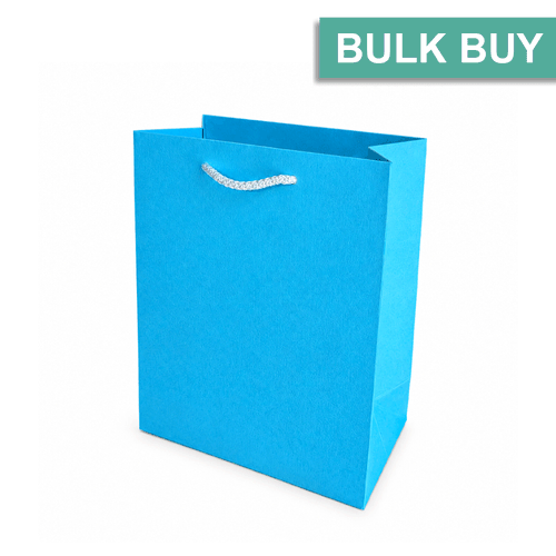 Bright Blue medium gift bag on a white background bulk buy