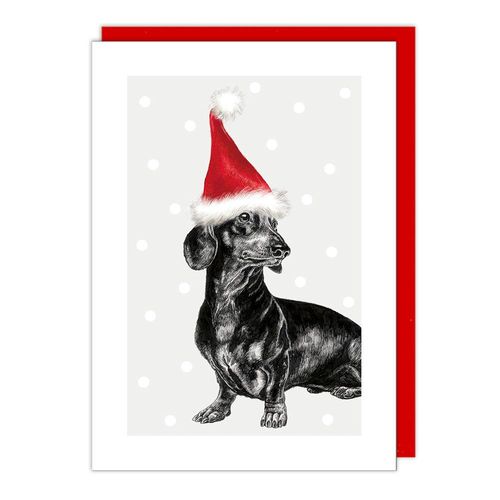 sausage dog christmas card