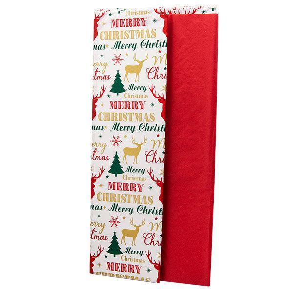 Christmas Text and Red 8 Sheets Tissue Paper