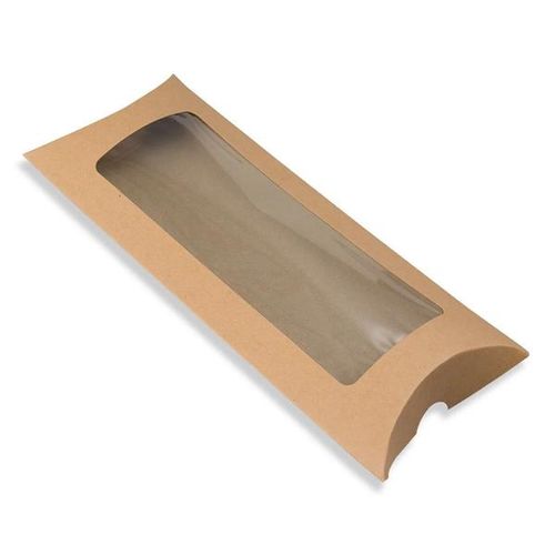 kraft pillow box with window