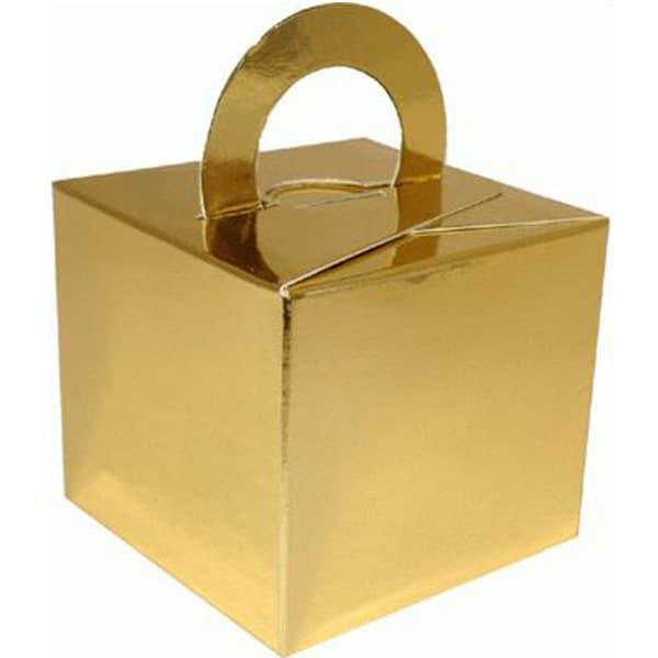Shiny Gold Balloon Weight Boxes. Reduced To Clear. 70% OFF