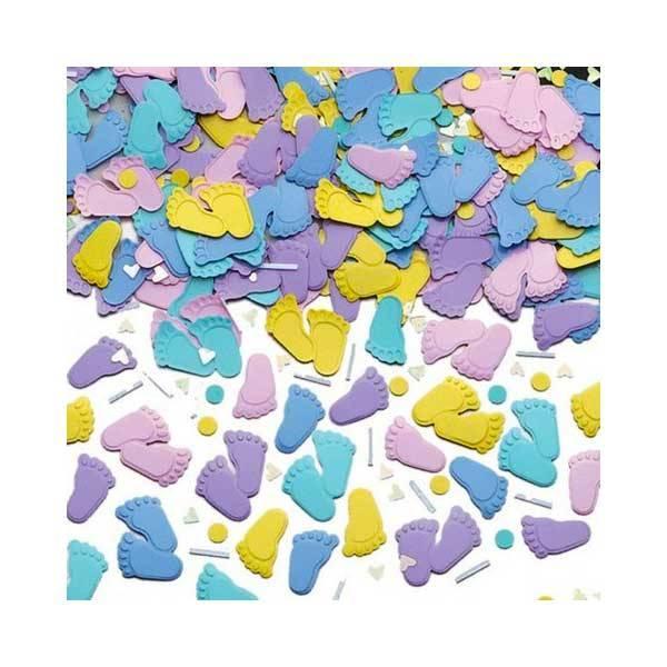 Pitter Patter Neutral Colours Baby Shower Feet Confetti