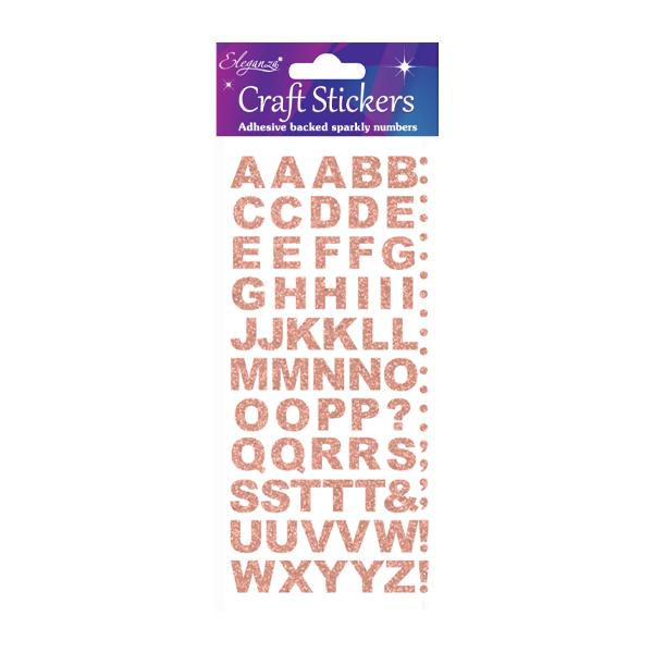 Alphabet Bold ROSE GOLD Letter Stickers - 1 sheet