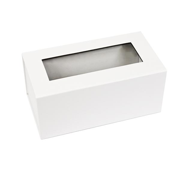 white magnetic gift box with clear window